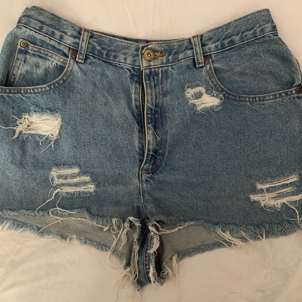 Distressed Cut Off Jean Shorts